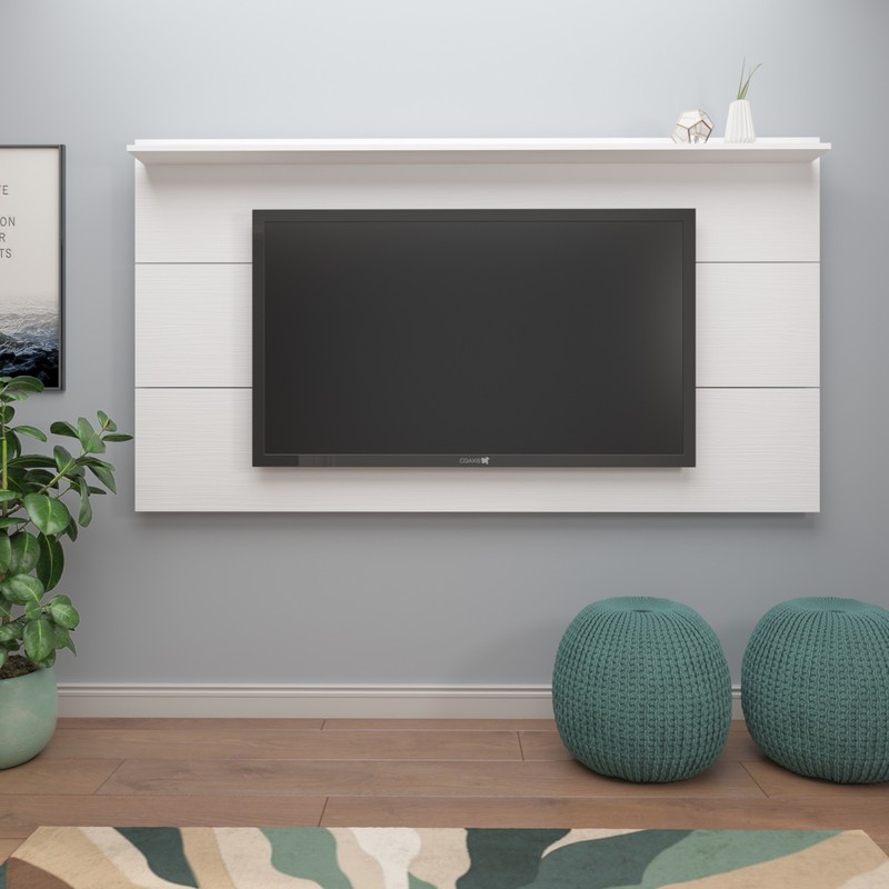 Painel para TV Até 60 Polegadas Slim Branco C/ Suporte para TV - Artely