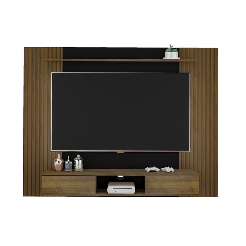Painel para Tv até 75 Polegadas Nevada 2 Portas Pinho Ripado/preto - Artely Móveis