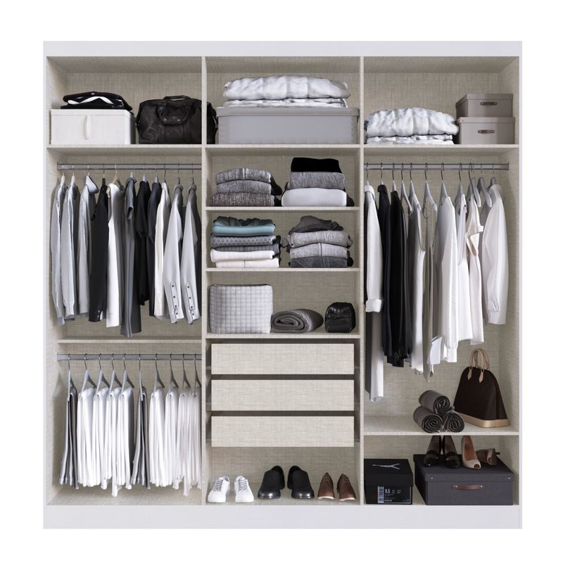 Guarda Roupas Casal Mendoza 6 Pt. 3 Gav. 230cm - Branco