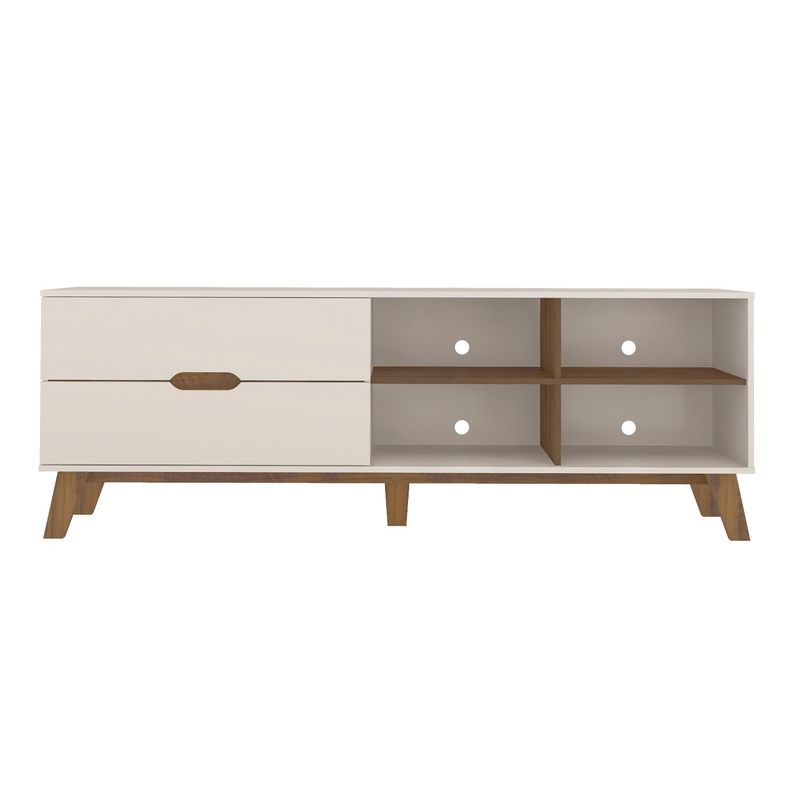 Rack Verona Aparador Bancada para Tv 75 Off White / Pinho