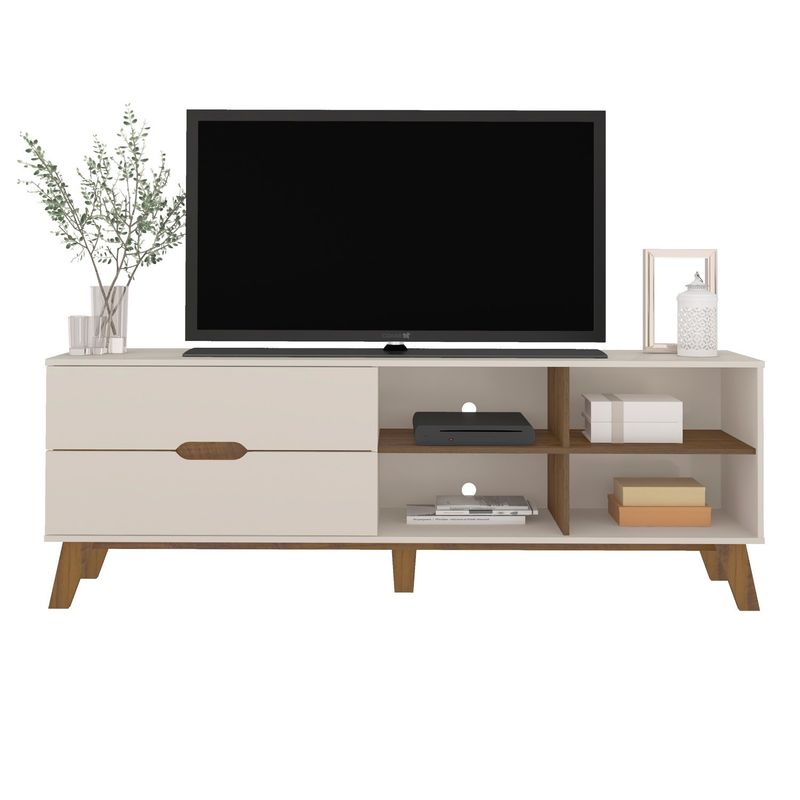 Rack Verona Aparador Bancada para Tv 75 Off White / Pinho