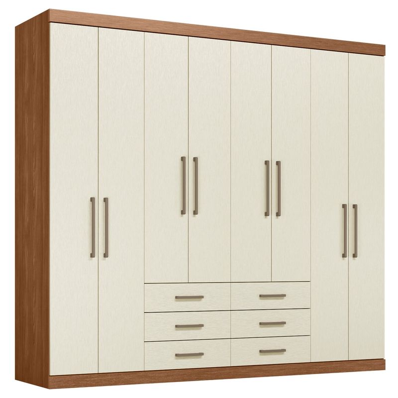 Guarda Roupa Casal Havana Master 8.6 8 Portas - Jequitiba / Areia