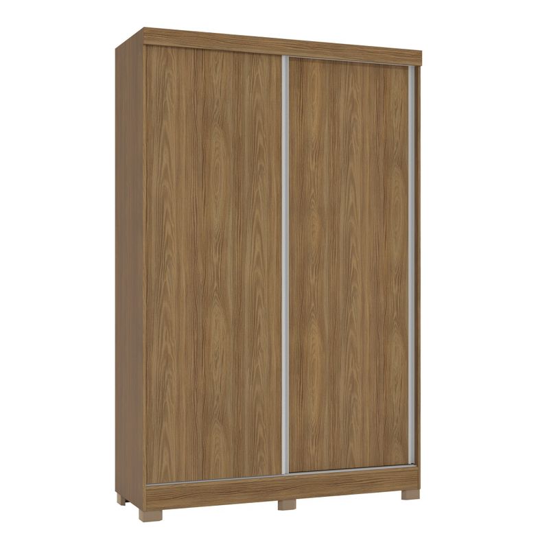 Guarda Roupas de Solteiro 2 portas de correr e 2 gavetas Málaga 143cm - Nogueira