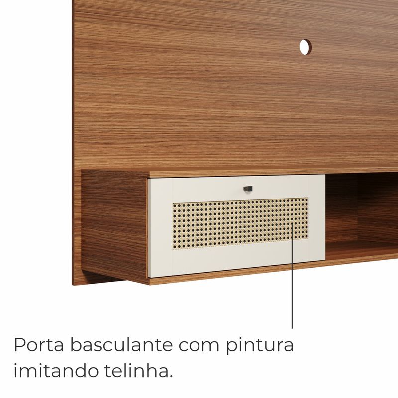 Painel para TV até 75 Polegadas San Antonio 2 portas - Cinamomo / Off White