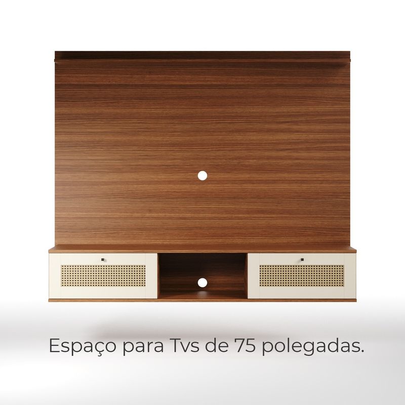 Painel para TV até 75 Polegadas San Antonio 2 portas - Cinamomo / Off White