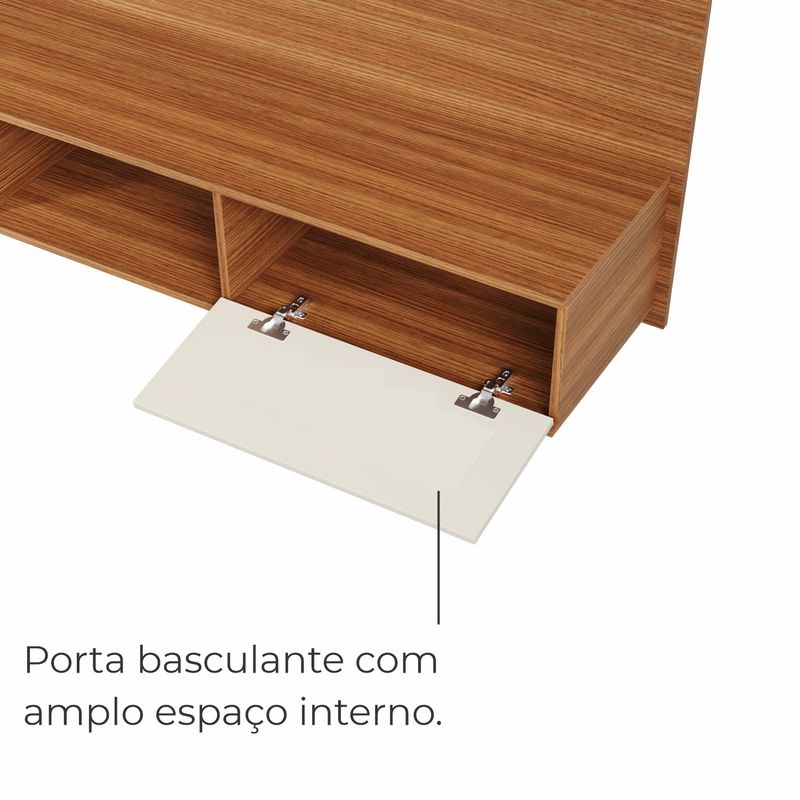 Painel para TV até 75 Polegadas San Antonio 2 portas - Cinamomo / Off White