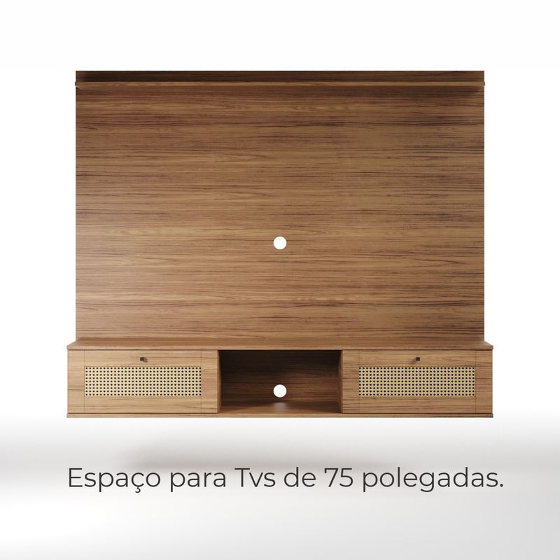 Painel para TV até 75 Polegadas San Antonio 2 portas - Carvalho / Trama Carvalho