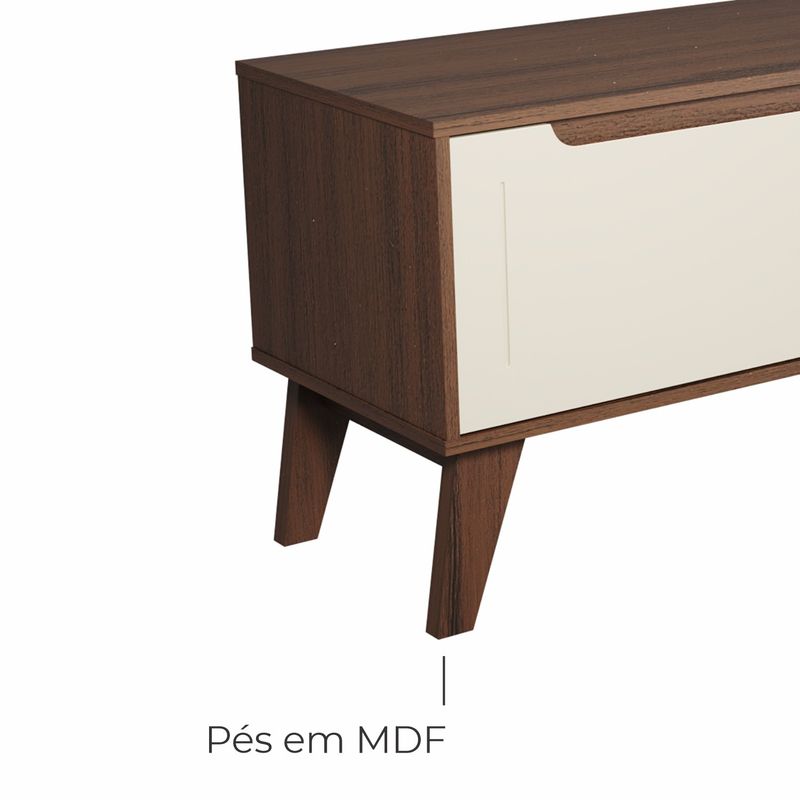 Rack para TV até 60 Pol com 1 porta Arica - Amêndoa/Off White