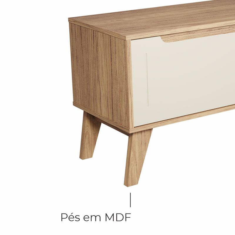 Rack para TV até 60 Pol com 1 porta Arica - Carvalho / Off White