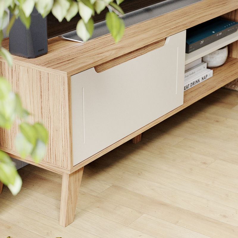 Rack para TV até 60 Pol com 1 porta Arica - Carvalho / Off White