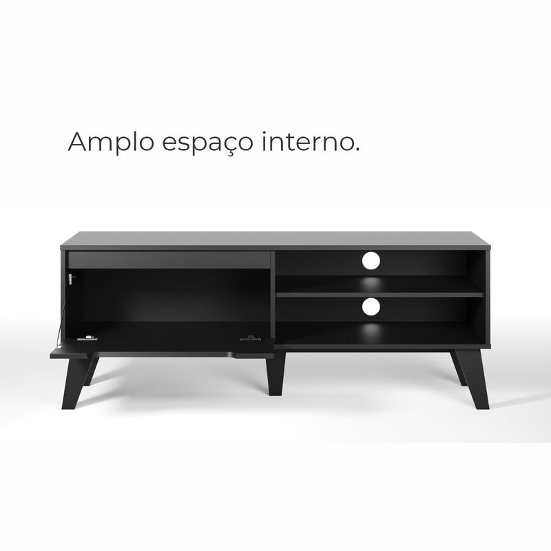 Rack para TV até 60 Pol com 1 porta Arica - Preto