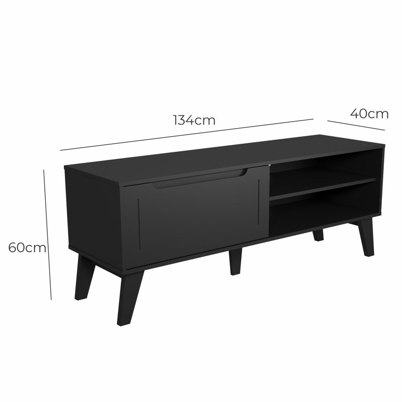 Rack para TV até 60 Pol com 1 porta Arica - Preto