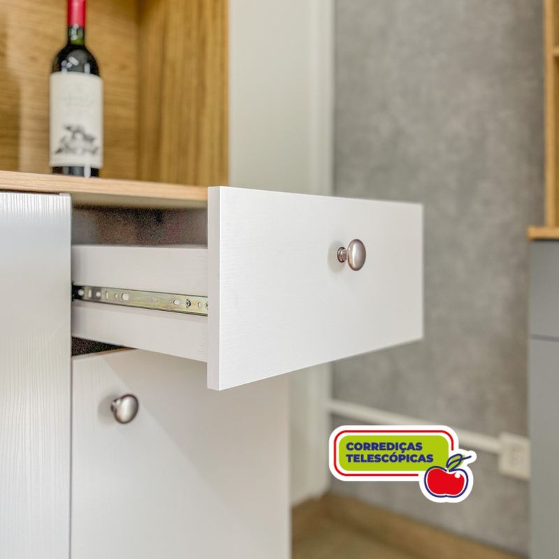 Armário de Cozinha Corunha 6 Portas 1 Gaveta Ripada - Freijó / Vanila