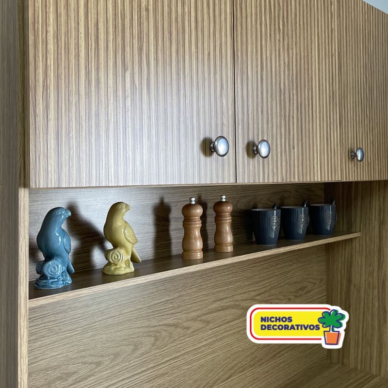 Armário de Cozinha Corunha 6 Portas 1 Gaveta Ripada - Freijó / Vanila