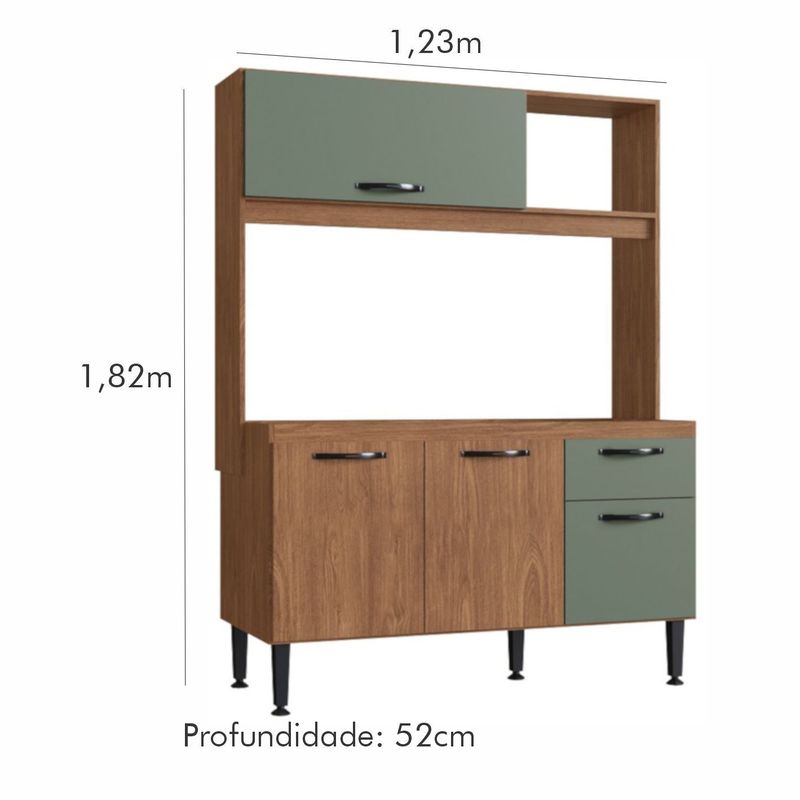 Cozinha Compacta Luna 4 Portas 1 Gaveta Freijo Oliva