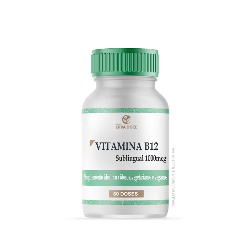 Vitamina B12 Cianocobalamina 1000mcg 60 Doses Sublinguais