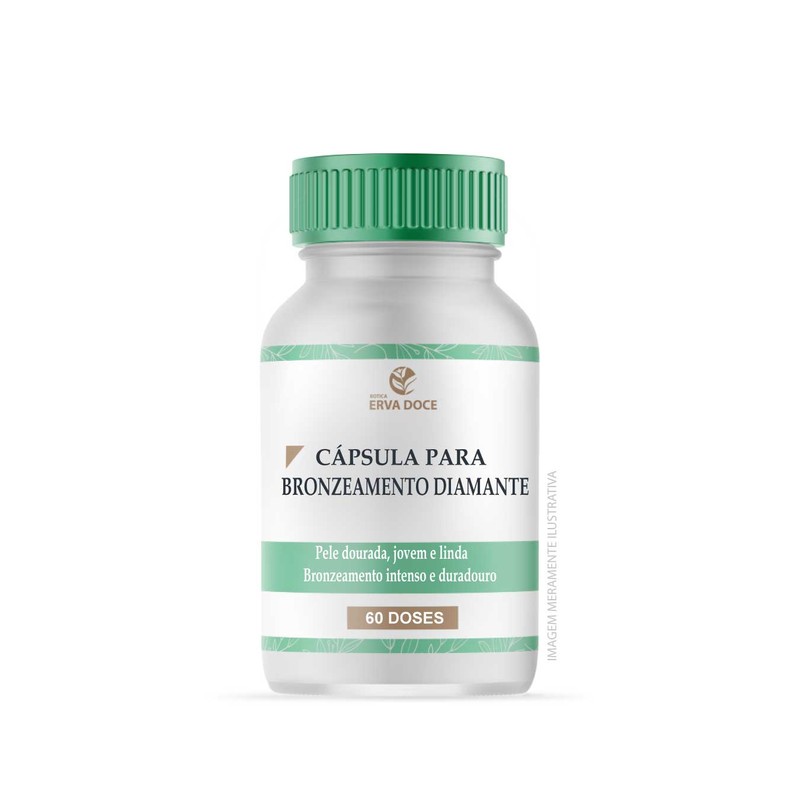 Capsula Bronzeamento Diamante Betacaroteno, Urucum, Licopeno 60 Doses