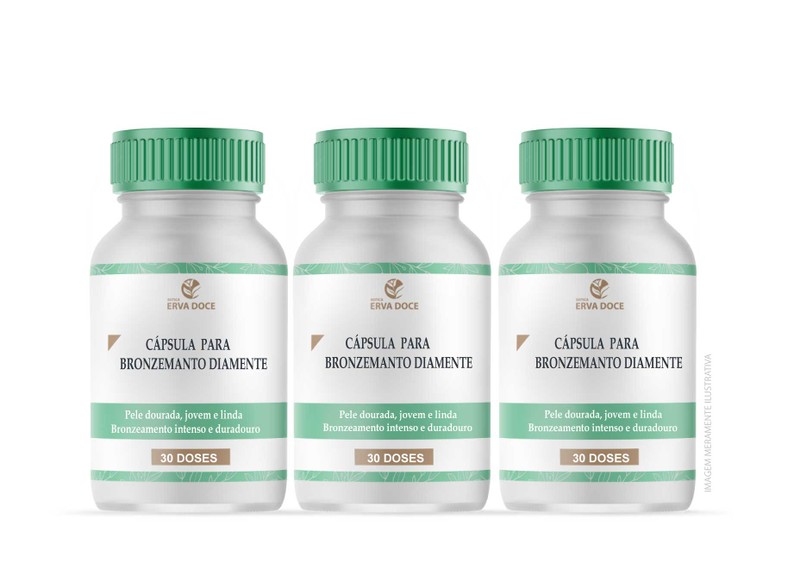 Capsula Bronzeamento Diamante Betacaroteno Urucum Licopeno 3x30 Doses