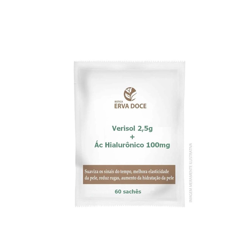 Verisol 2,5g + Acido Hialuronico 100mg 60 Saches Abacaxi