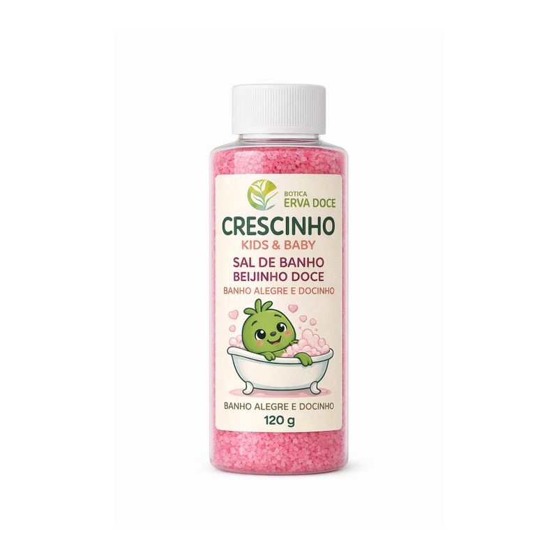 Sal de Banho Infantil Beijinho Doce 120g Crescinho Kids