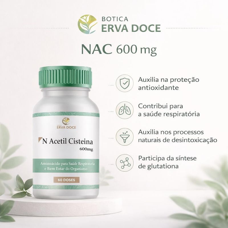 NAC N Acetil Cisteina 600mg 60 doses
