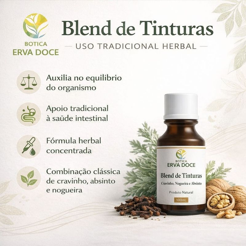 Blend Tinturas Cravinho, Absinto e Nogueira 100mL