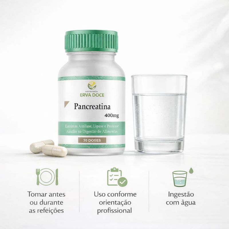Pancreatina 400mg 60 Doses Gastrorresistentes