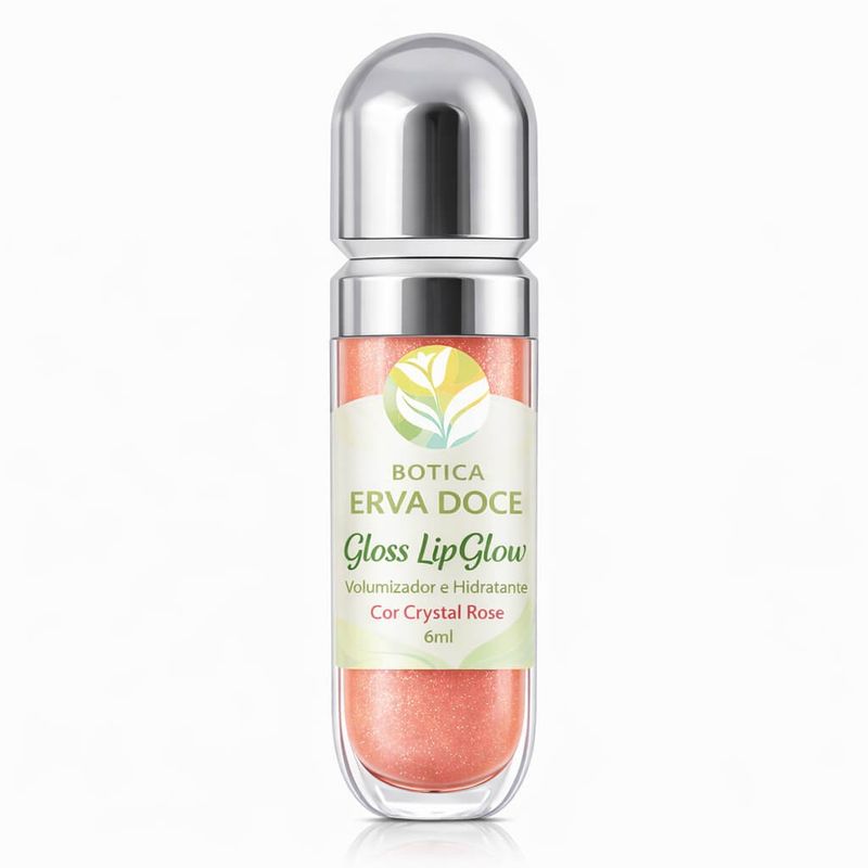 Gloss LipGlow 6mL: Volumizador e Hidratante Cor Crystal Rose