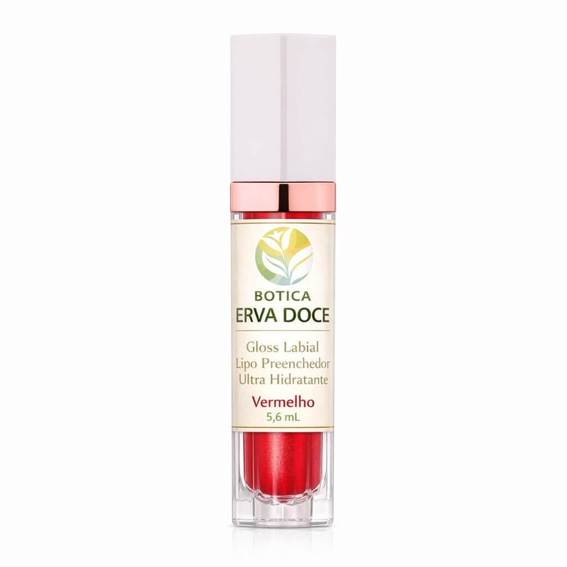 Gloss Labial Lipo Preenchedor Ultra Hidratante Vermelho 5,6mL