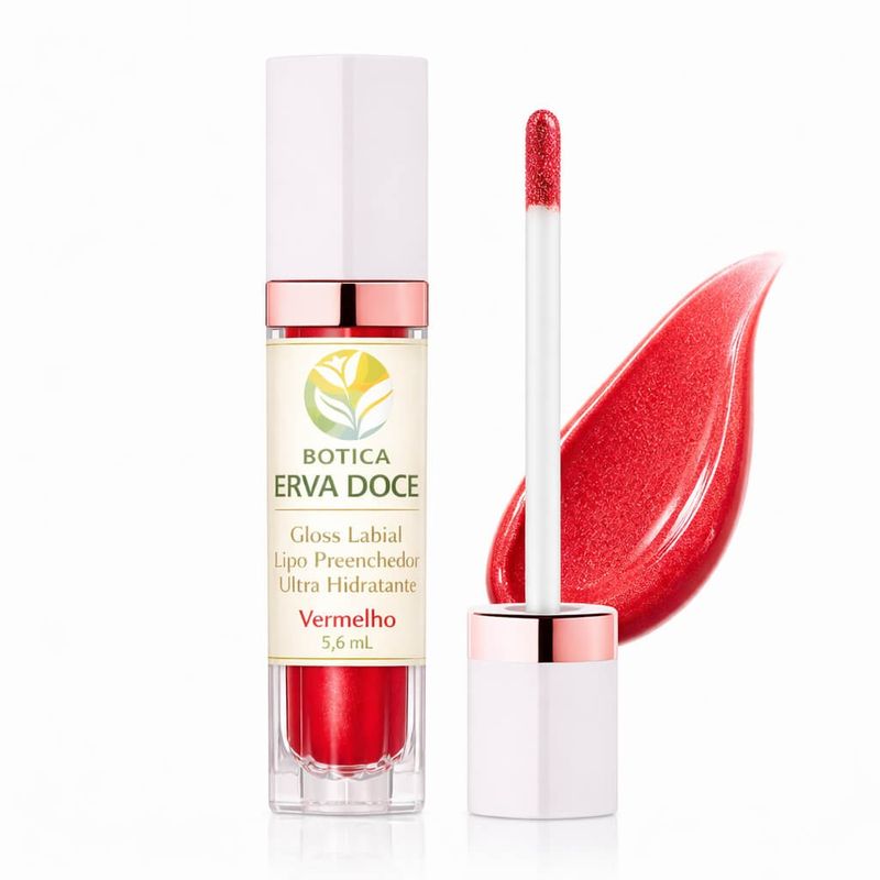 Hydra Lips Gloss Vermelho Kit Esfoliante, Serum e Gloss Volumizador