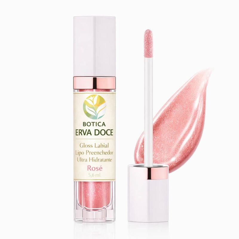 Hydra Lips Gloss Rose Kit Esfoliante, Serum e Gloss Volumizador