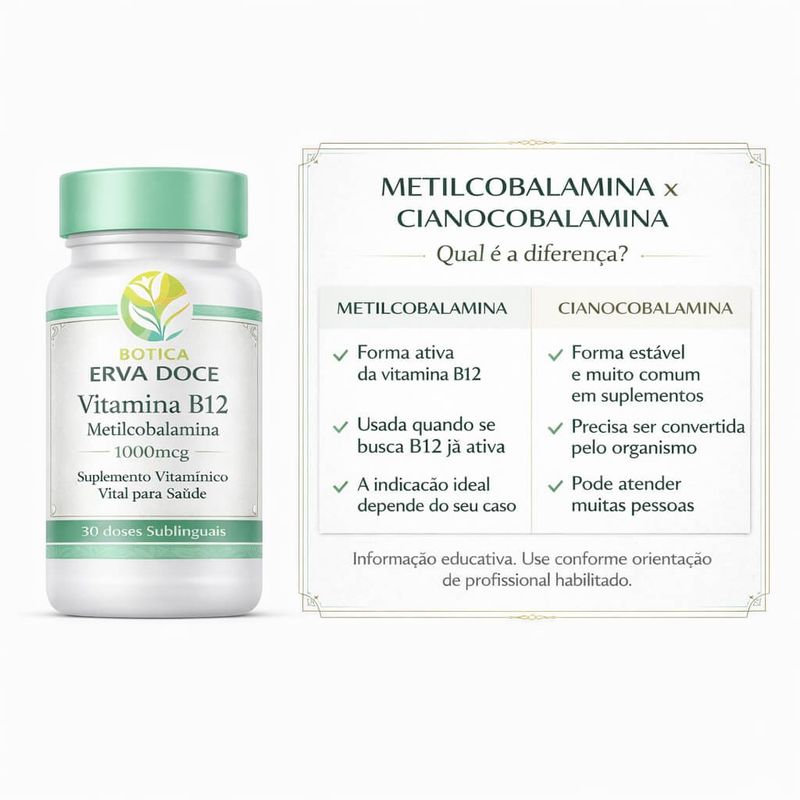 Vitamina B12 Metilcobalamina 1000mcg 30 doses Sublinguais