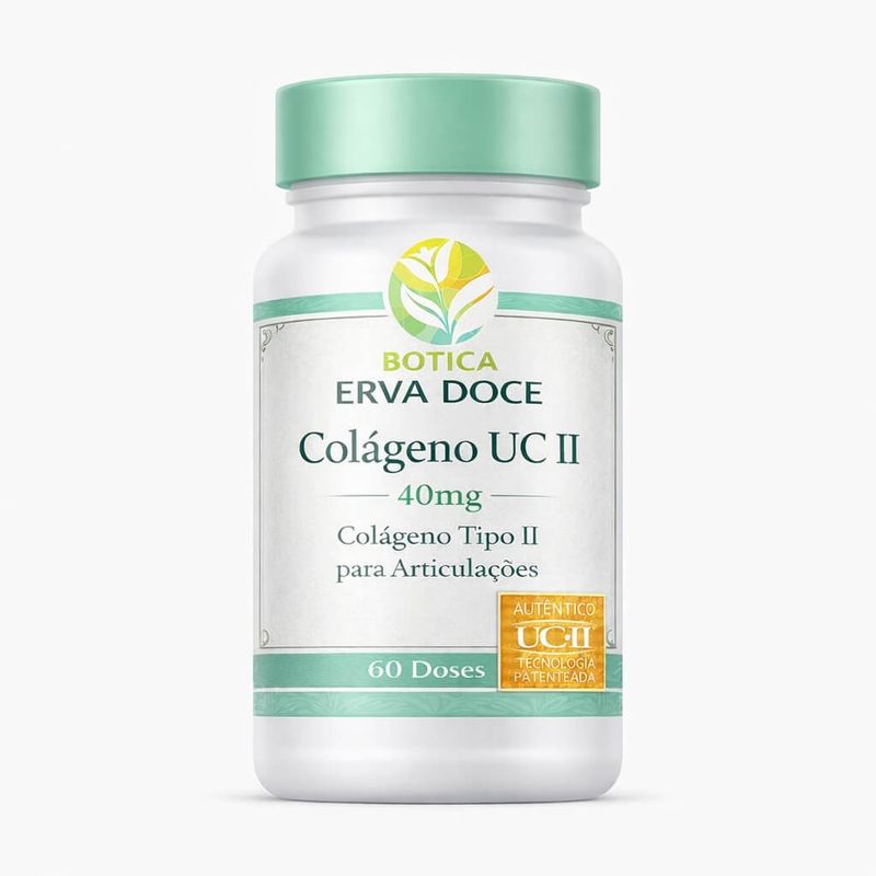 UC II 40mg 60 cápsulas Colágeno Tipo II Selo Autenticidade