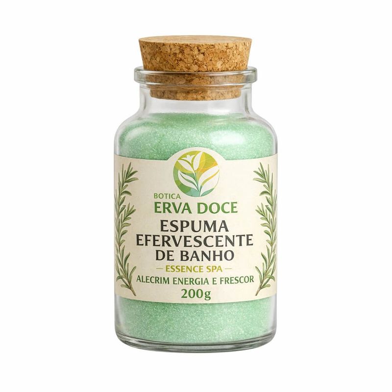 Espuma Efervescente de Banho Alecrim 200g Clareza e Frescor