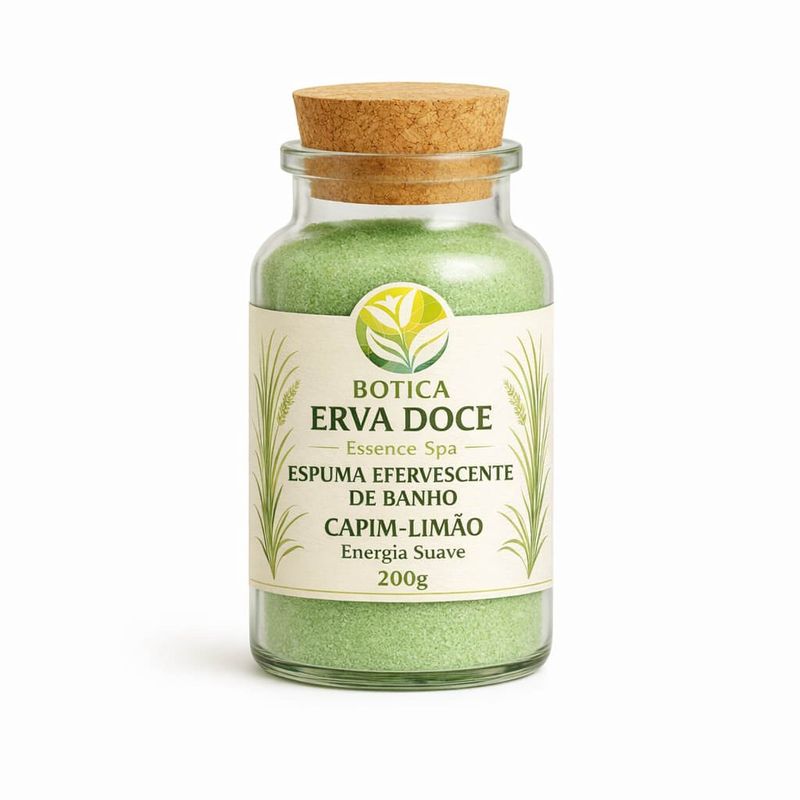 Espuma Efervescente de Banho Capim Limão 200g Energia Suave