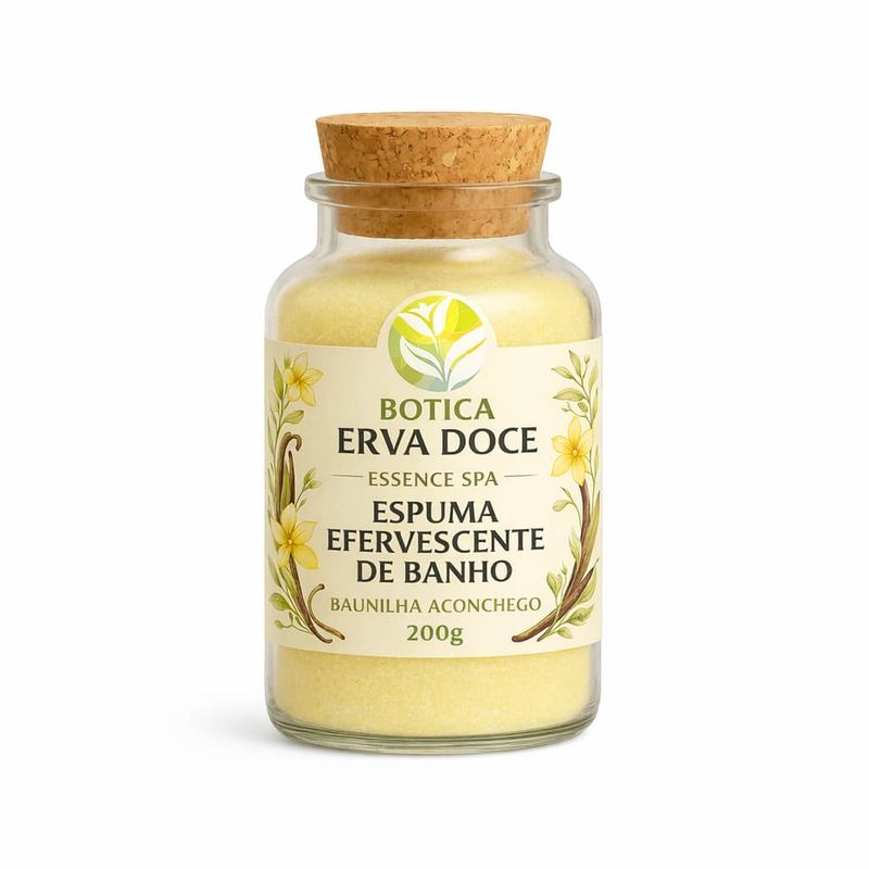 Espuma Efervescente de Banho Baunilha 200g Aconchego