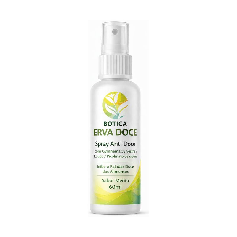Spray Natural Redutor de Apetite por Doces 60ml Sabor Menta