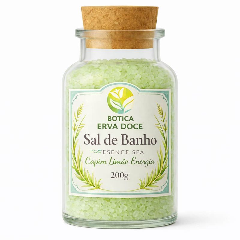 Sal de Banho Botica Essence Spa Capim Limão Energia 200g