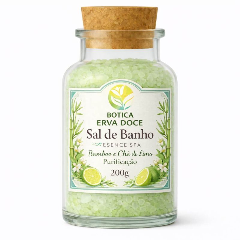 Sal de Banho Botica Essence Spa Purificação: Chá Lima e Bamboo