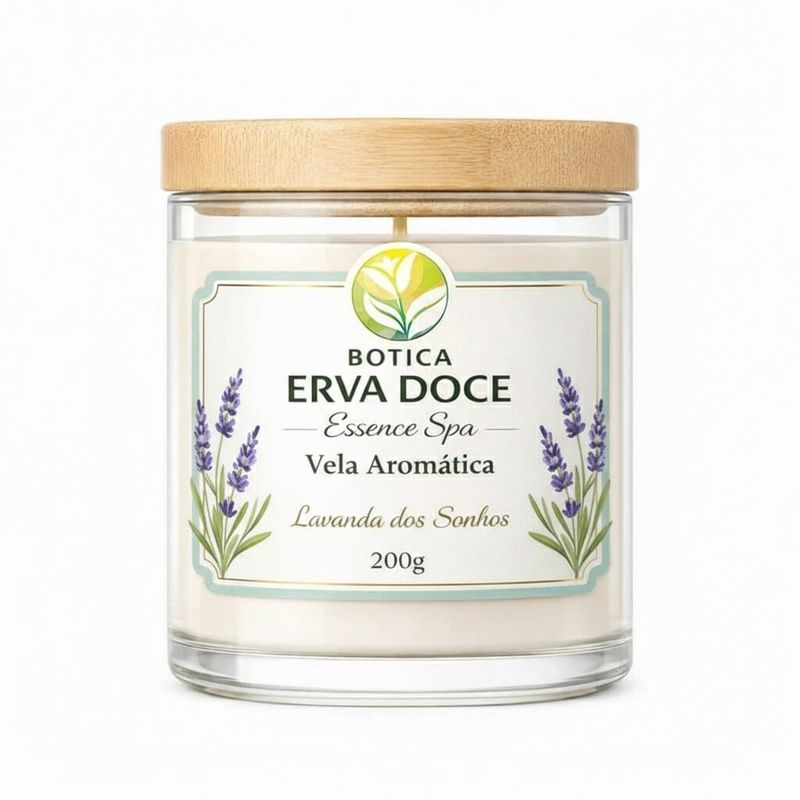 Vela Aromática Lavanda dos Sonhos 200g Botica Essence Spa