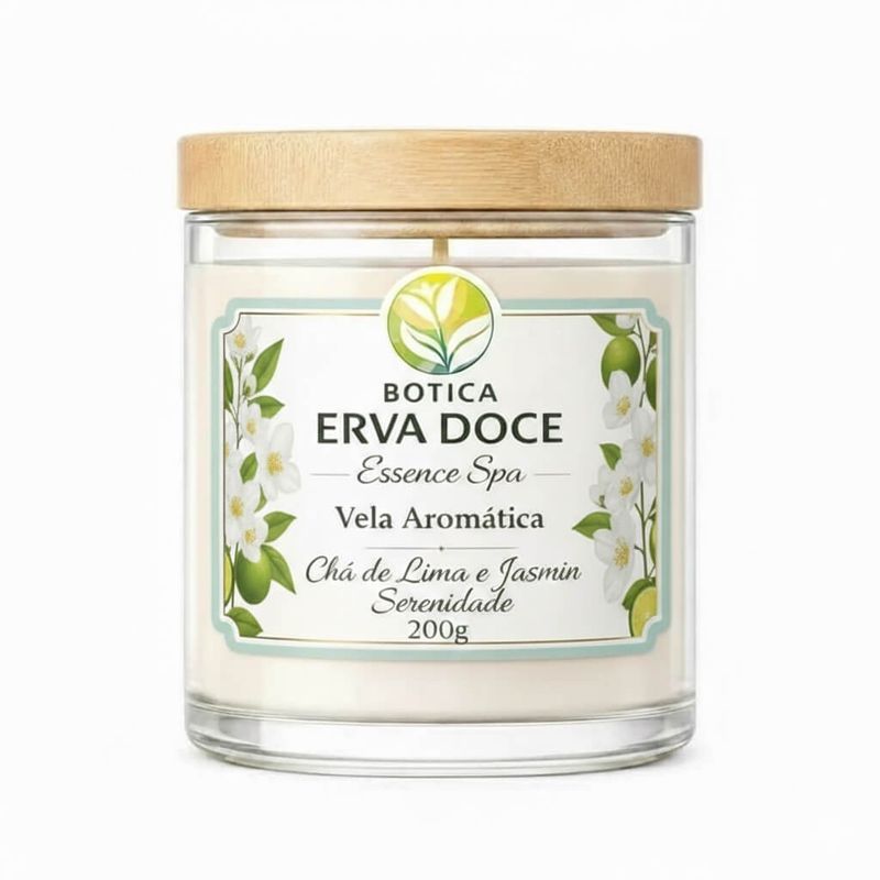Vela Aromática Chá de Lima e Jasmim 200g Botica Essence Spa