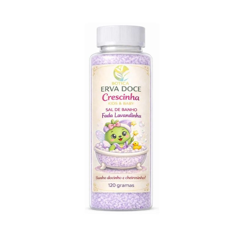 Sal de Banho Infantil 120g Fada Lavandinha Crescinha Kids