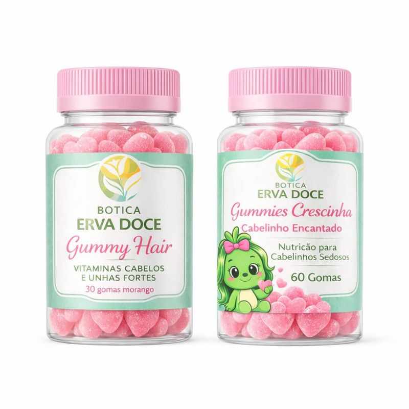 Kit Cabelinhos de Amor: Gummies Hair Mãe e Filha