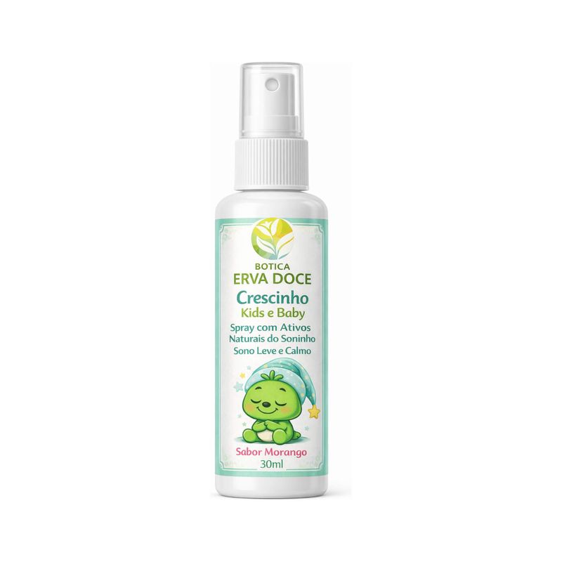 Spray Natural do Soninho 30mL Crescinho Kids e Baby.
