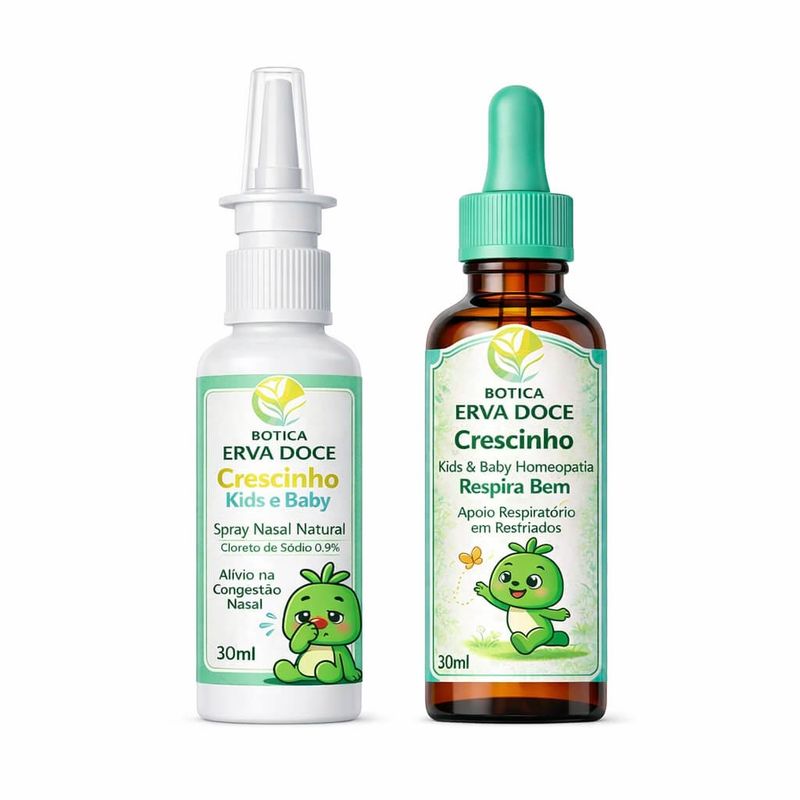 Kit Respira Bem: Spray Nasal e Homeopatia Apoio Respiratório