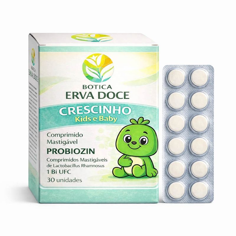 Crescinho Kids e Baby  Probiozin – Comprimidos Mastigáveis de Probióticos 30und