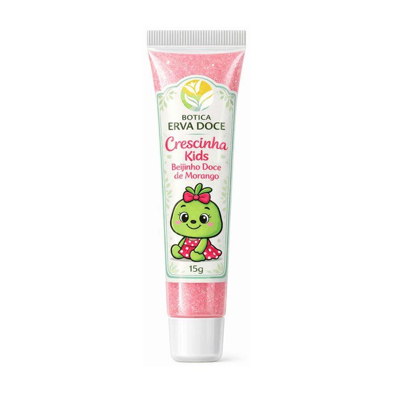 Gloss Beijinho de Morango 15g Crescinha Kids Proteção Labial