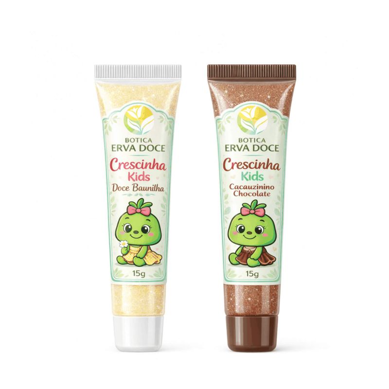 Kit Gloss Dupla Delícia Crescinha Doce Baunilha e Cacauzinho