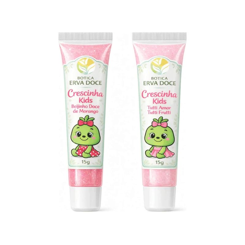 Kit Gloss Duplo Encanto Crescinha: Tutti Amor e Beijinho
