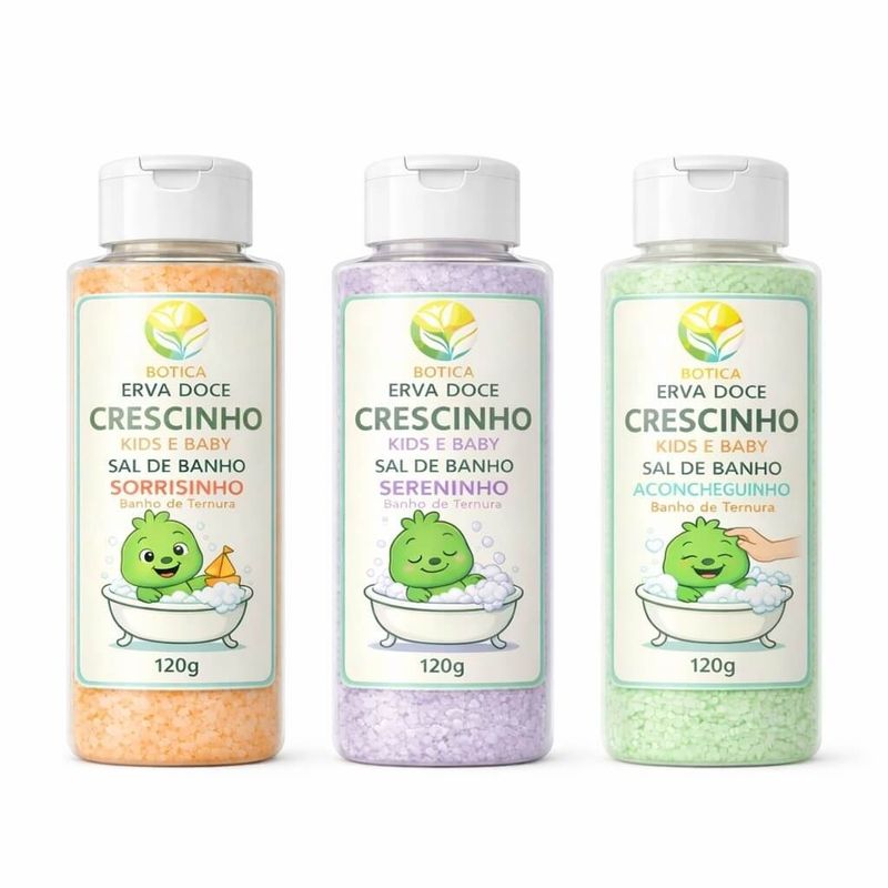 Kit Sais de Banho Infantil Crescinho - Relaxamento e Diversão - 3 Unidades